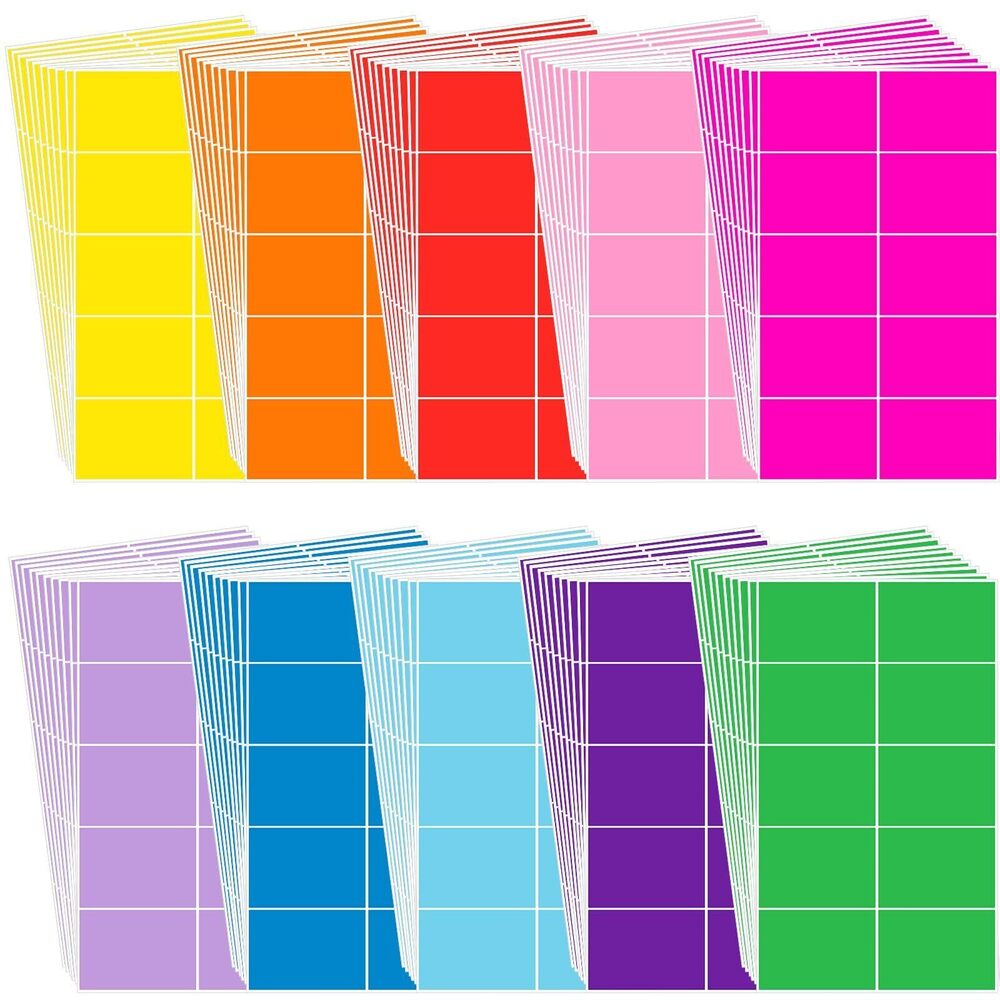 9578 1000 Pieces Colored Labels Stickers 3 x 2 Inch Rectangular Moving